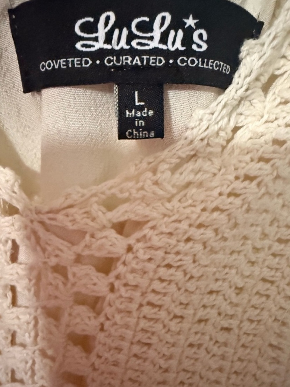 Lulu's Cream Maxi Dress with Crochet Bodice - Picture 8 of 9